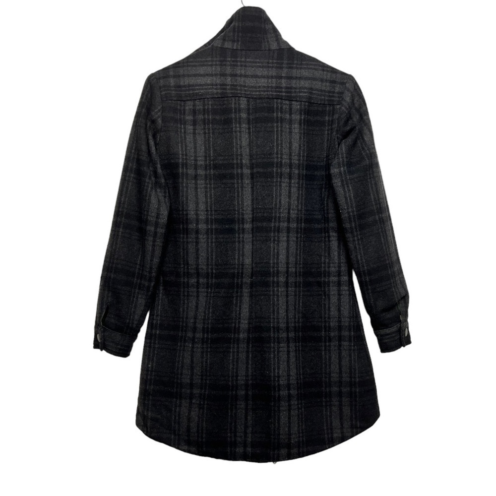 BRIDGE & BURN Gray Plaid Wool Coat - Picture 8 of 12